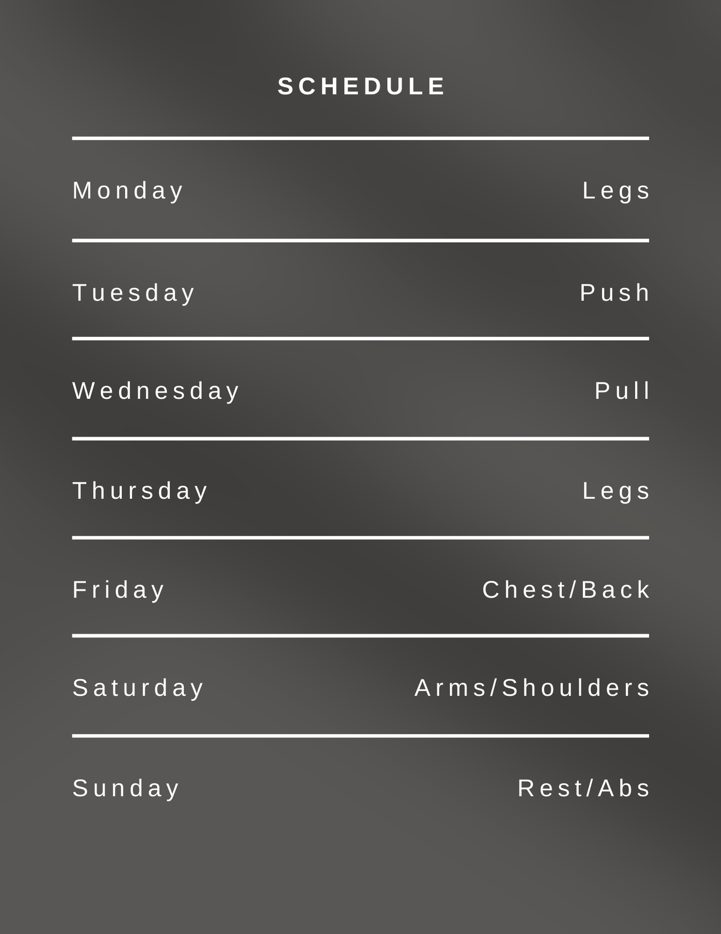 The OLVR Workout Split